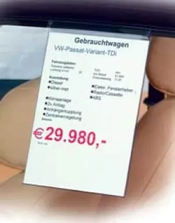 Acrylglas-Plakattasche für die Seitenscheibe