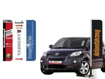 Mobiler Mast inkl. Werbetafel