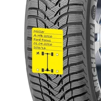 Spezialaufkleber für die Reifen-Einlagerung, DIN A7