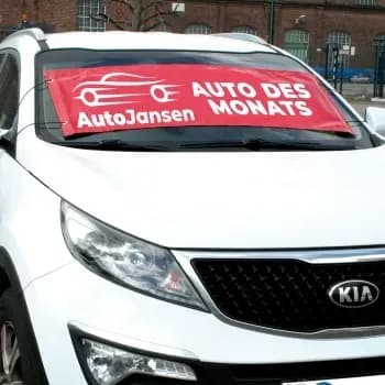 Windschutzscheibenbanner mit individuellem Druck